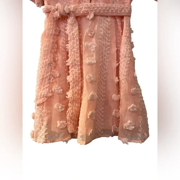 Shein Pink Embroidered Mini Dress Size Medium - Picture 3 of 10